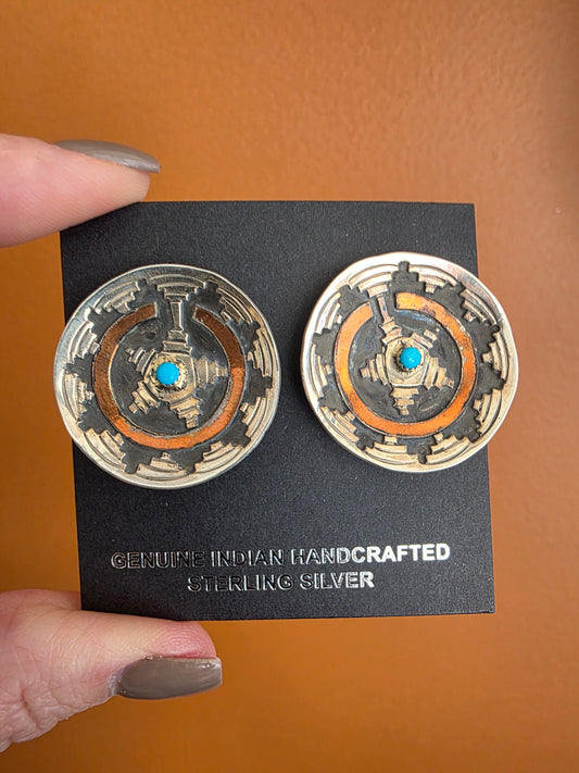 Navajo Wedding Basket Earrings