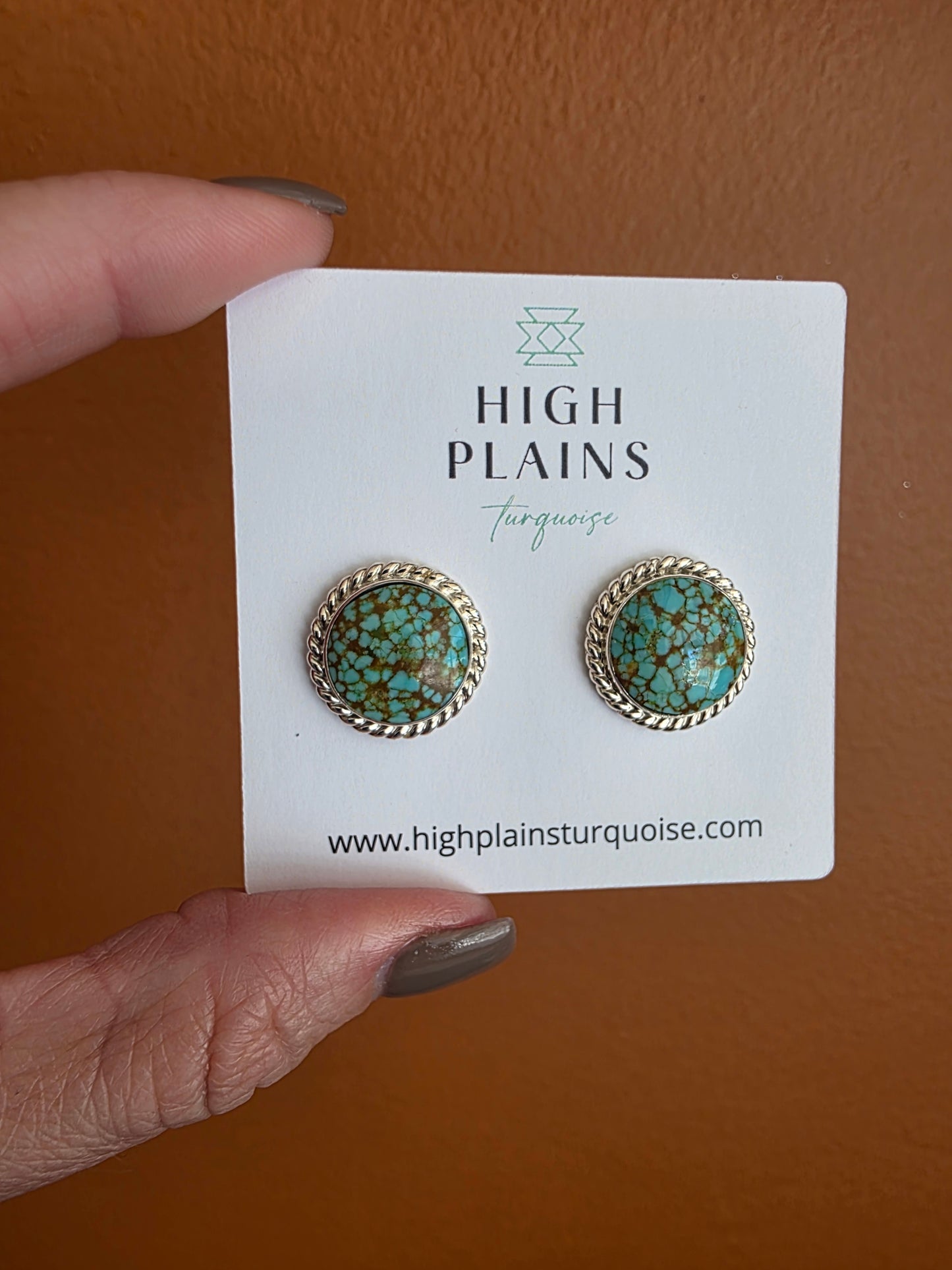 #8 Turquoise Round Stone Earrings