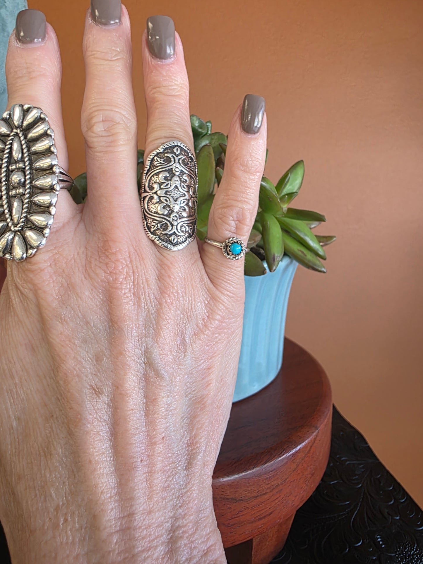Tiny Turquoise Treasure Ring