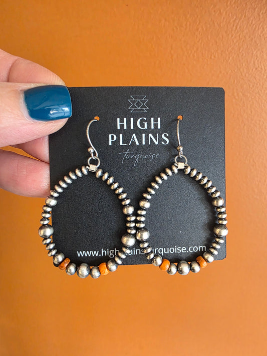 Spiny Splash Sterling Silver Multi Bead Earrings