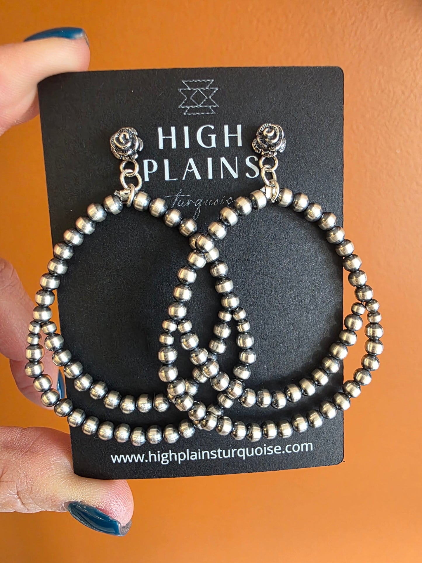 Sterling Silver Rosette Double Beaded Earrings