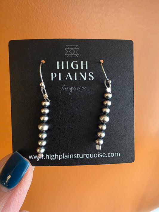Sterling Silver Mixed Bead Stick Earrings