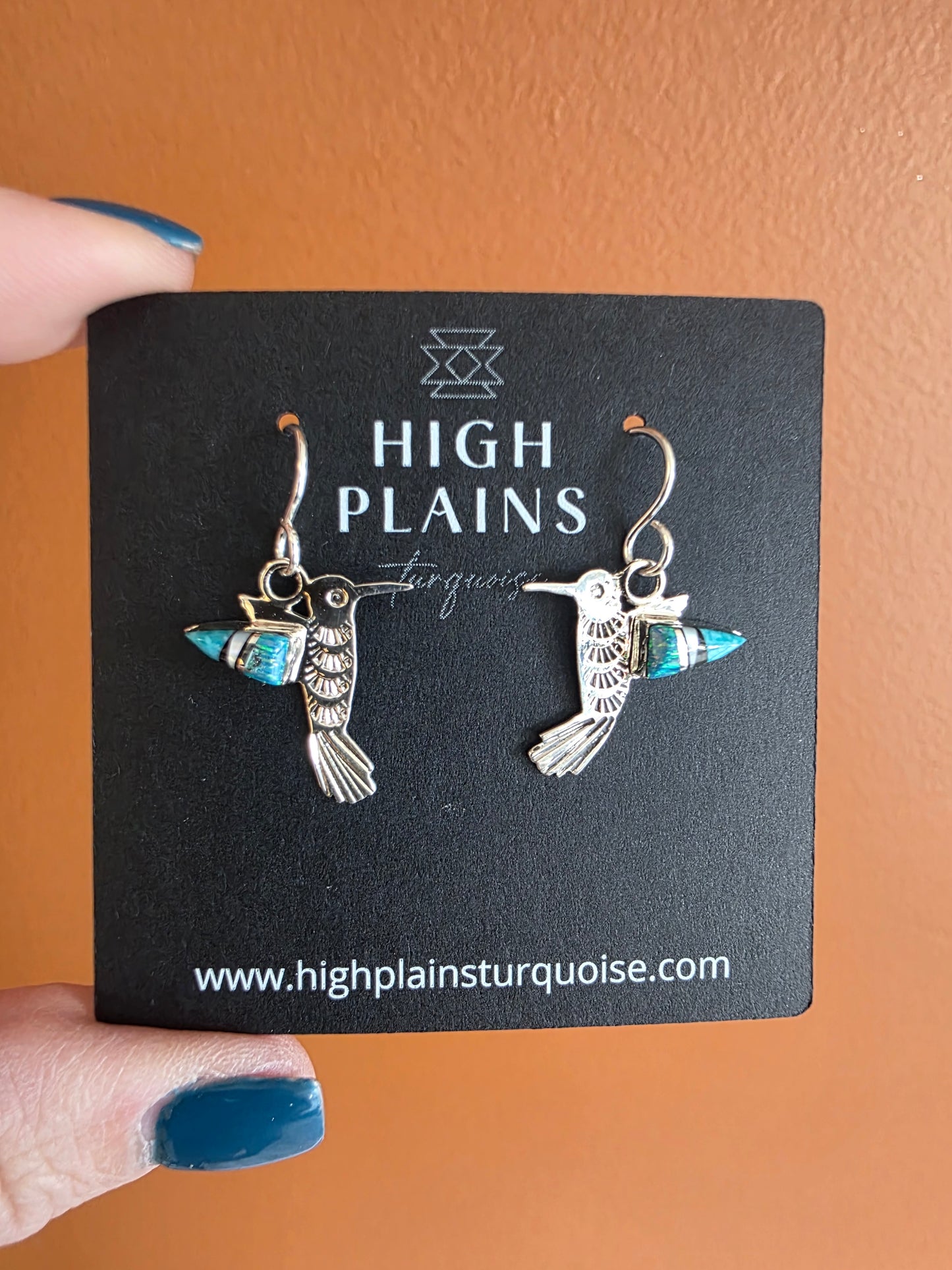 Navajo Multi Stone Hummingbird Earrings