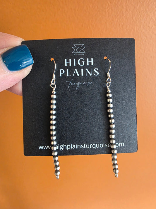 3mm Sterling Silver Stick Style Earrings