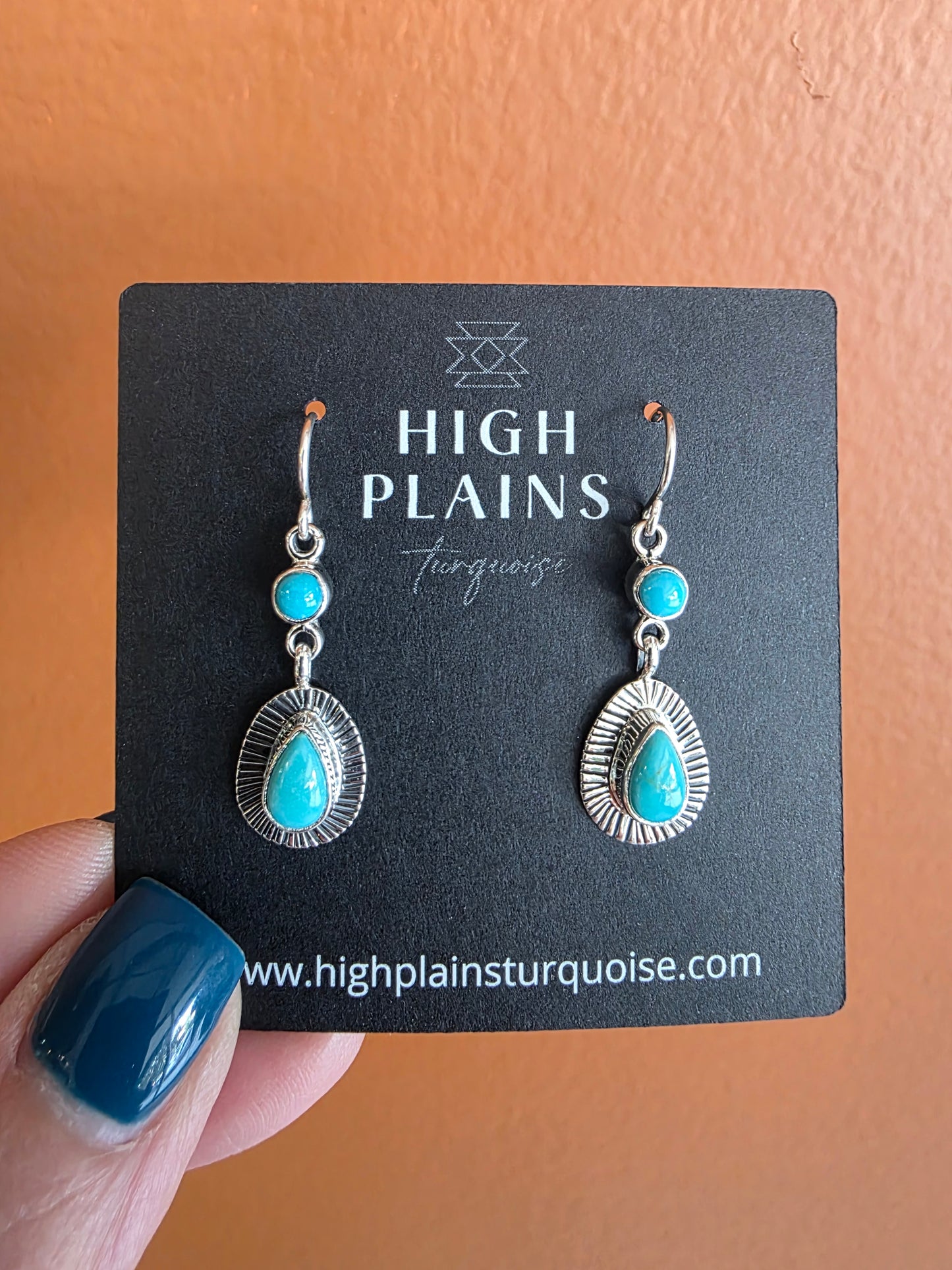 Kingman Turquoise Halo Drop Earrings