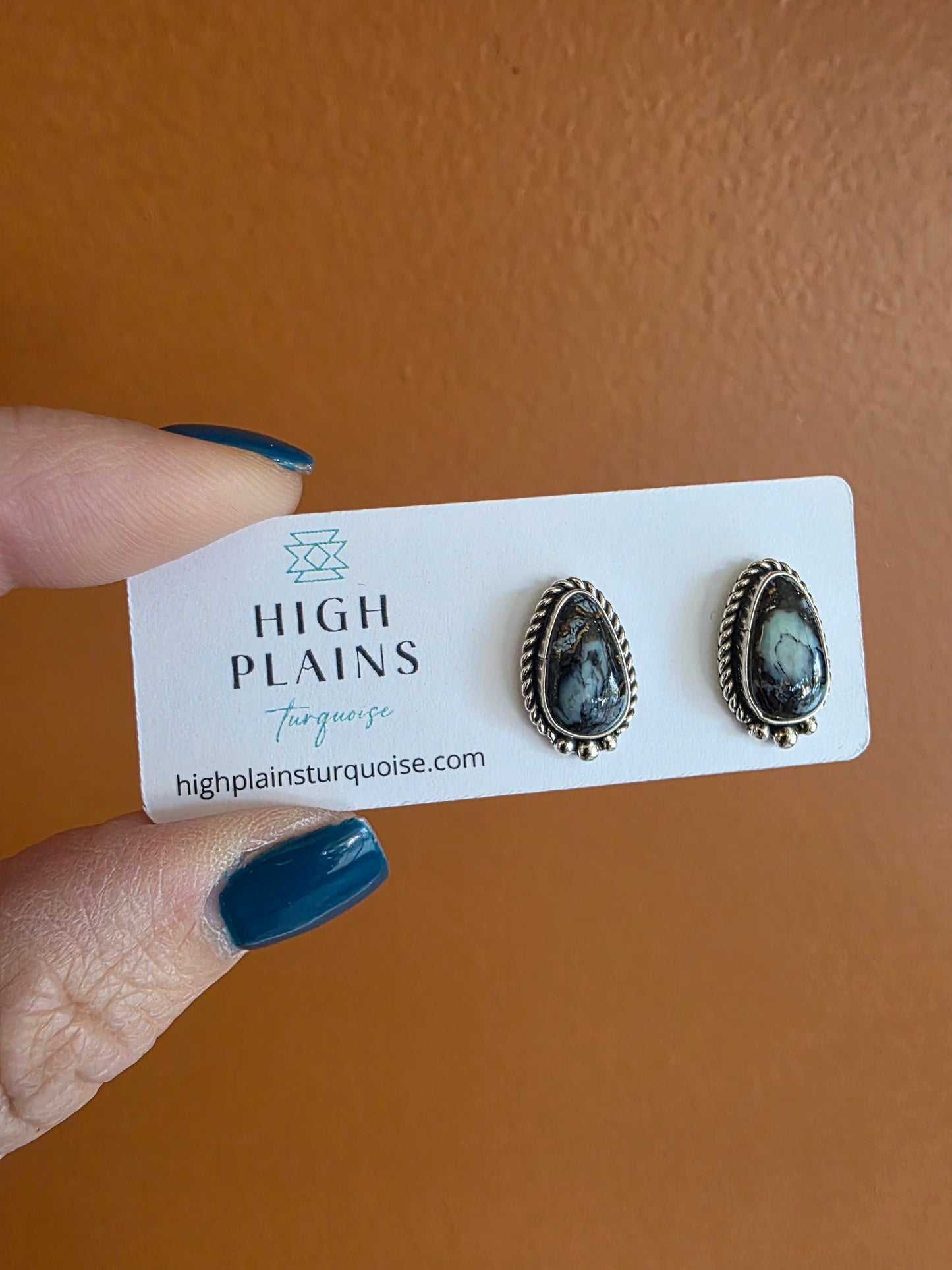 Petite Teardrop New Lander Turquoise Studs