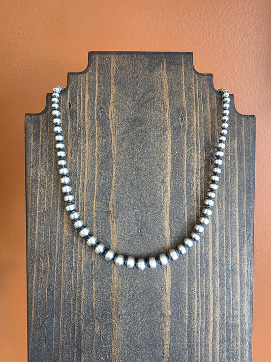 Sterling Silver Graduated Bead Necklace
