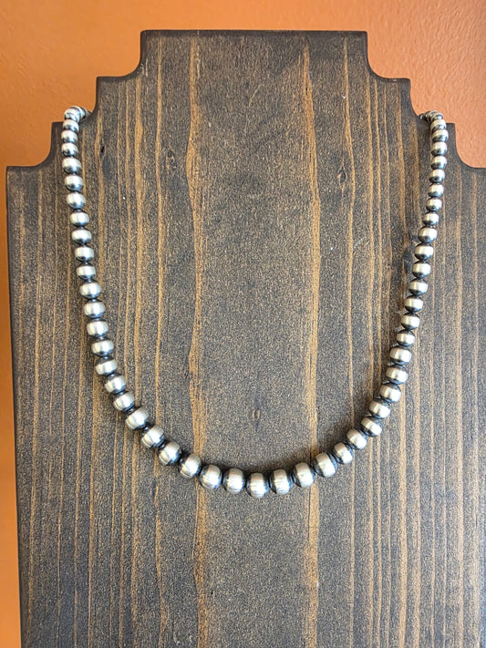 Sterling Silver Graduated Bead Necklace
