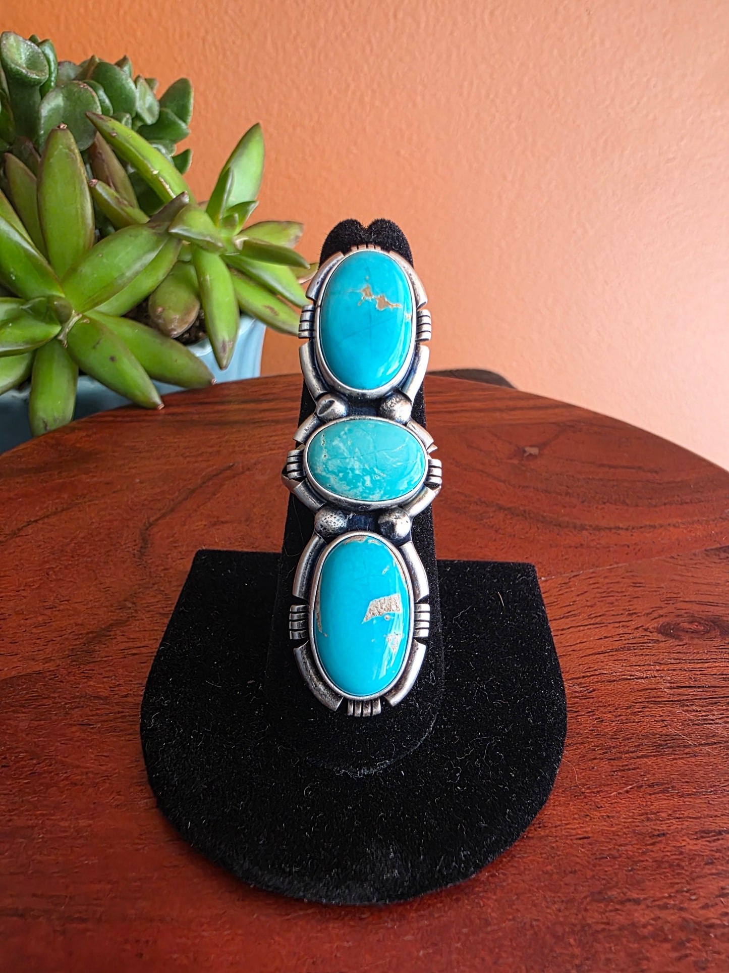 Triple Stone Mixed Turquoise Statement Ring