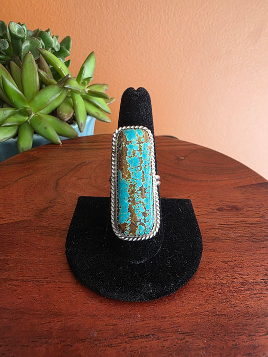 Lezlie Nez #8 Turquoise Adjustable Ring