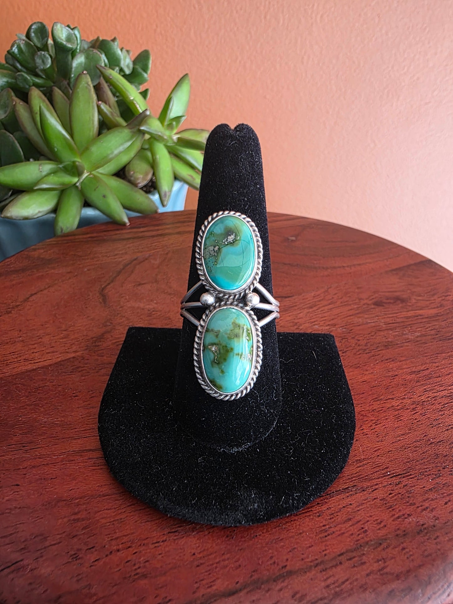Sonoran Gold Turquoise Double Stone Ring