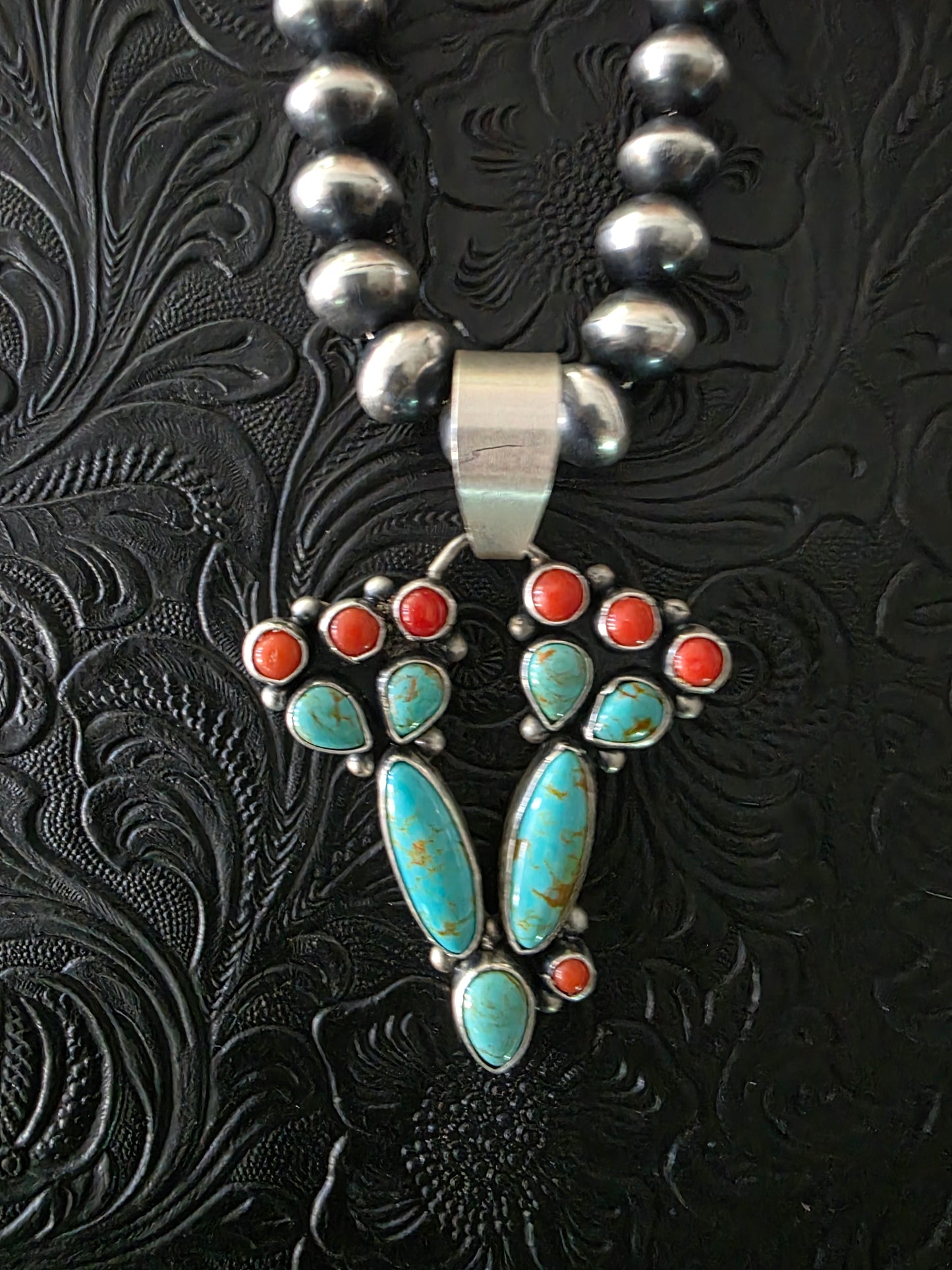 Betty Tom Tyrone Coral Cactus Pendant