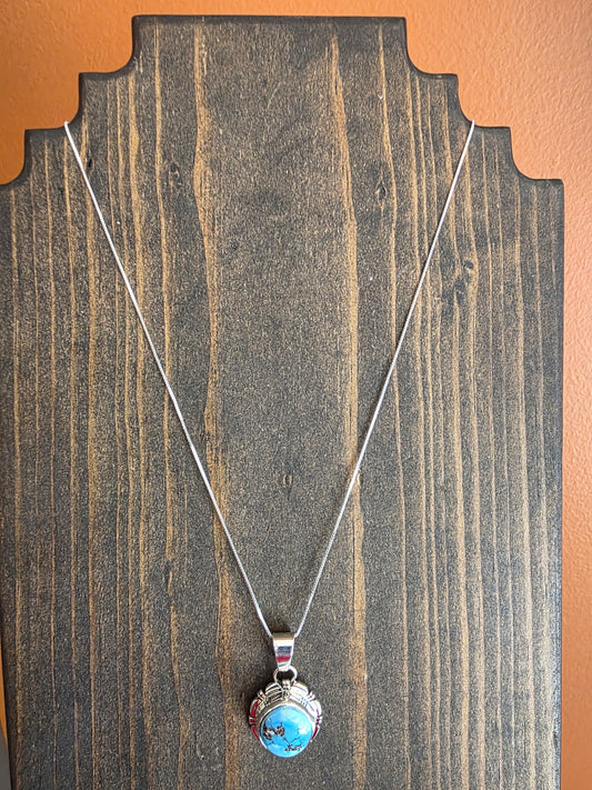 Golden Hills Turquoise Circular Pendant Necklace