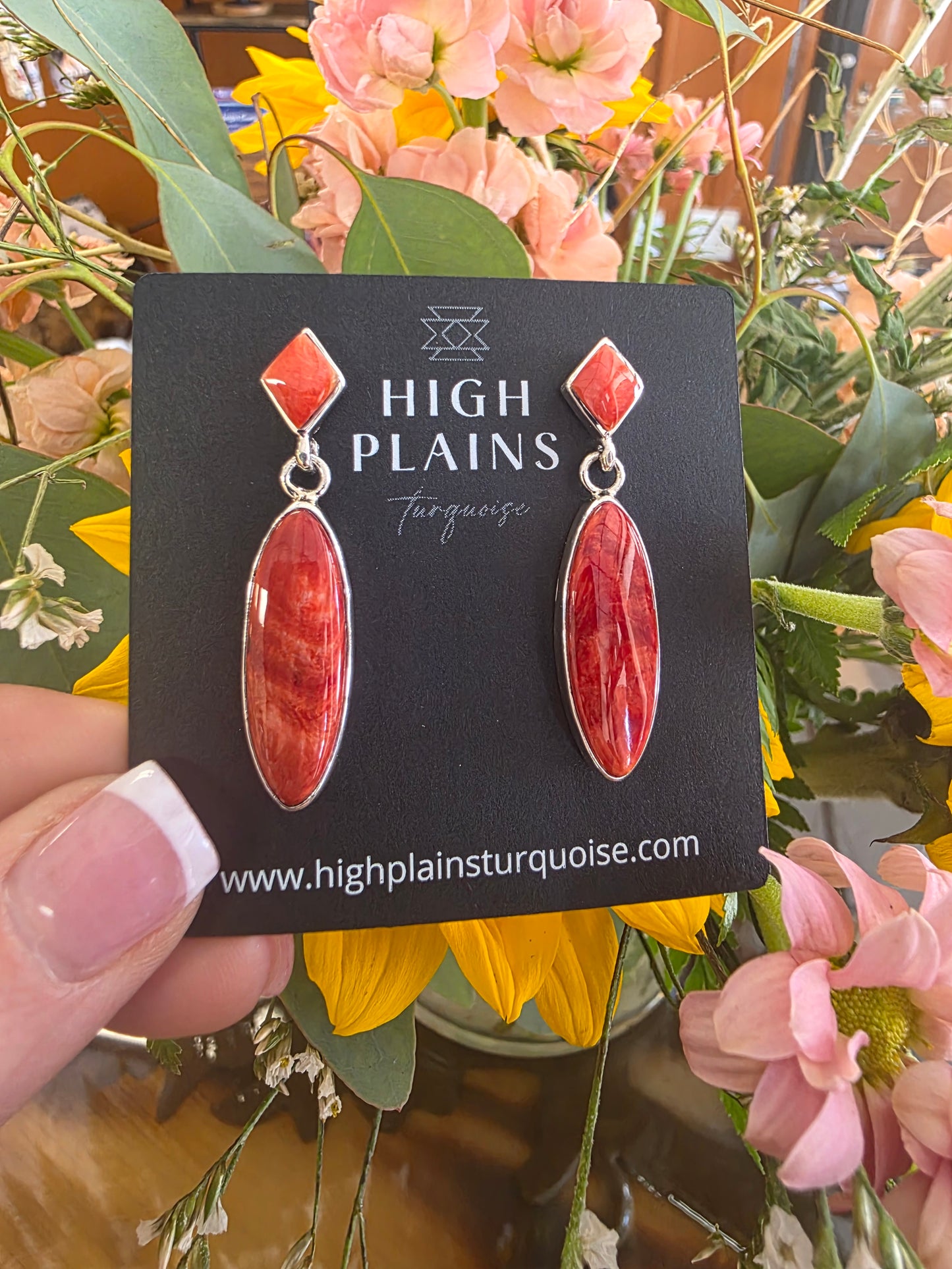 Sunset Ember Spiny Oyster Earrings