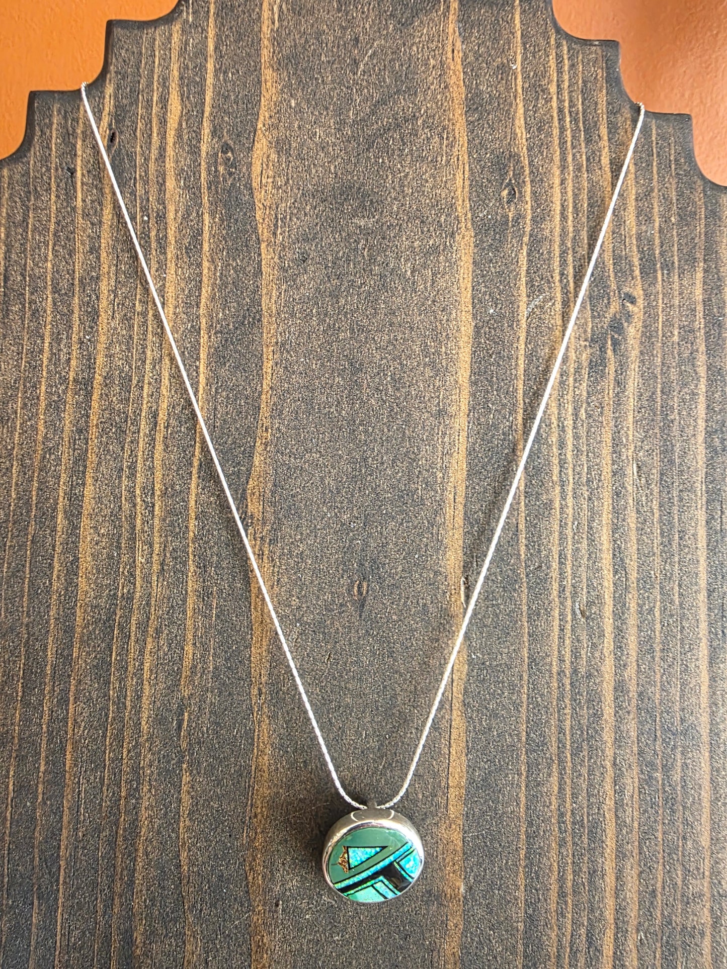 Sonoran Gold Turquoise Southwest Mosaic Pendant Necklace