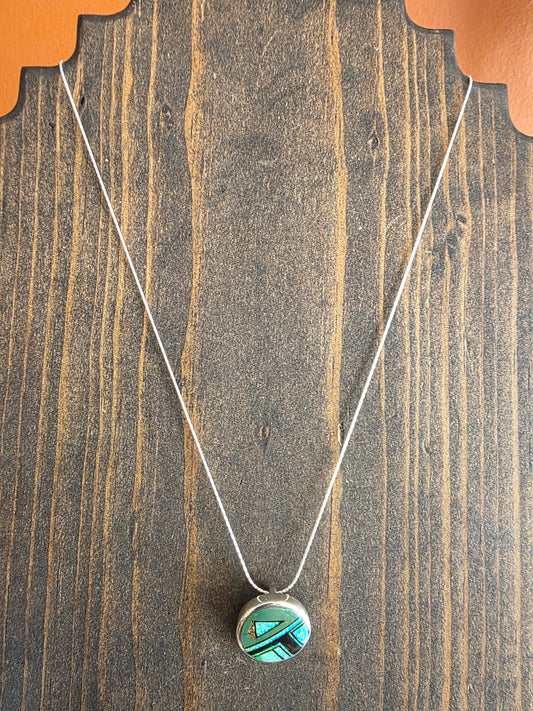 Sonoran Gold Turquoise Southwest Mosaic Pendant Necklace