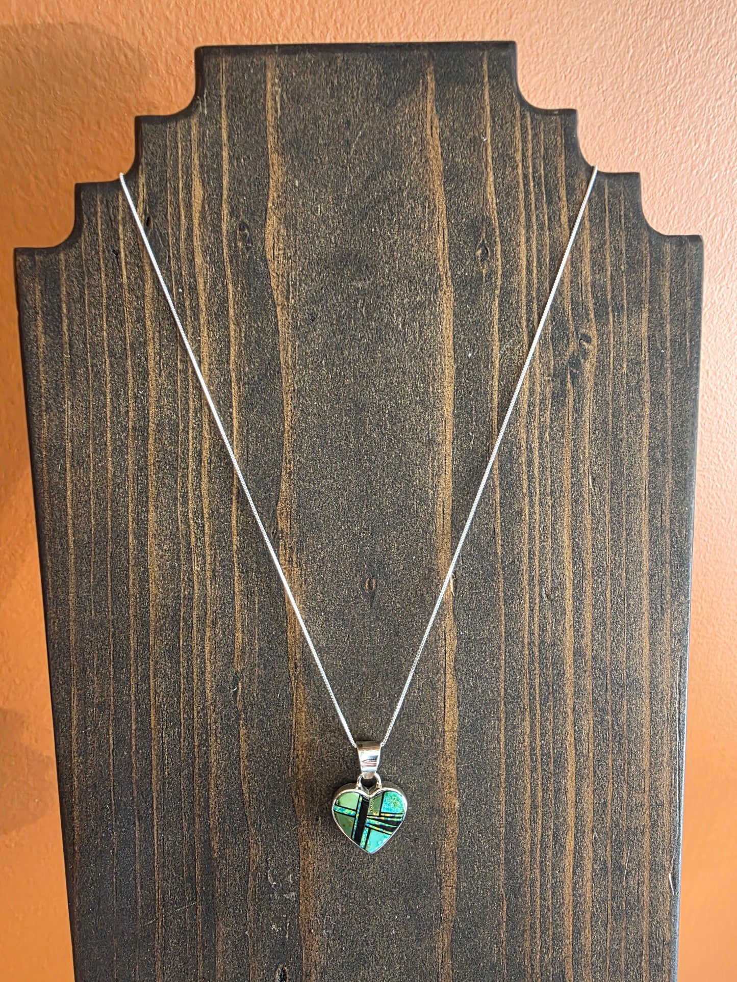 Sonoran Gold Turquoise Sterling Inlay Reversible Pendant Necklace