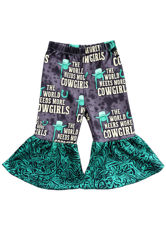 More Cowgirls Tooled Bell Bottom Pants