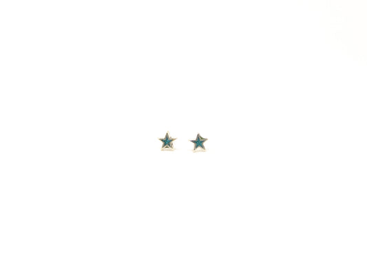 Turquoise Inlay Star Earrings