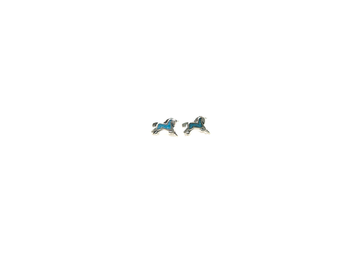 Turquoise Inlay Unicorn Earrings