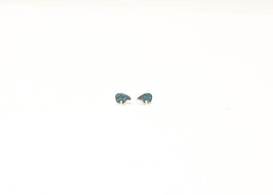 Turquoise Inlay Bear Earrings