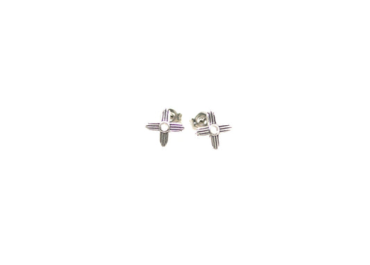 Sterling Silver Zia Symbol Earrings