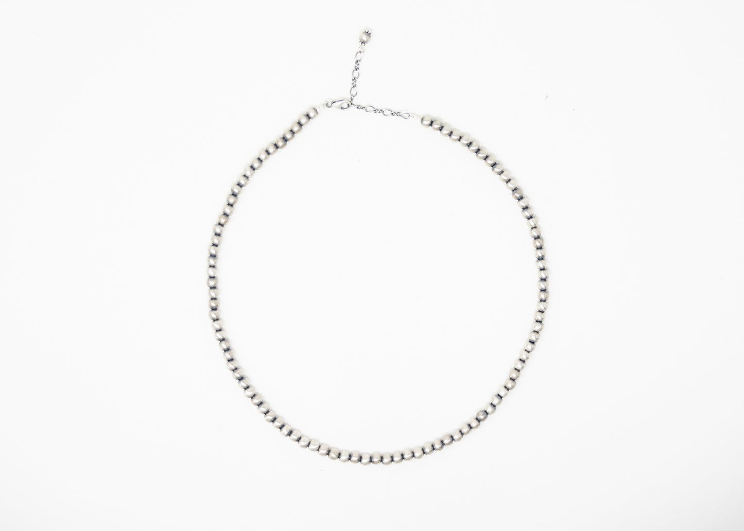 Satin Finish Sterling Silver Beaded Necklace