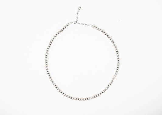 Satin Finish Sterling Silver Beaded Necklace