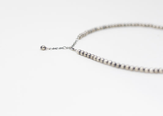 Satin Finish Sterling Silver Beaded Necklace