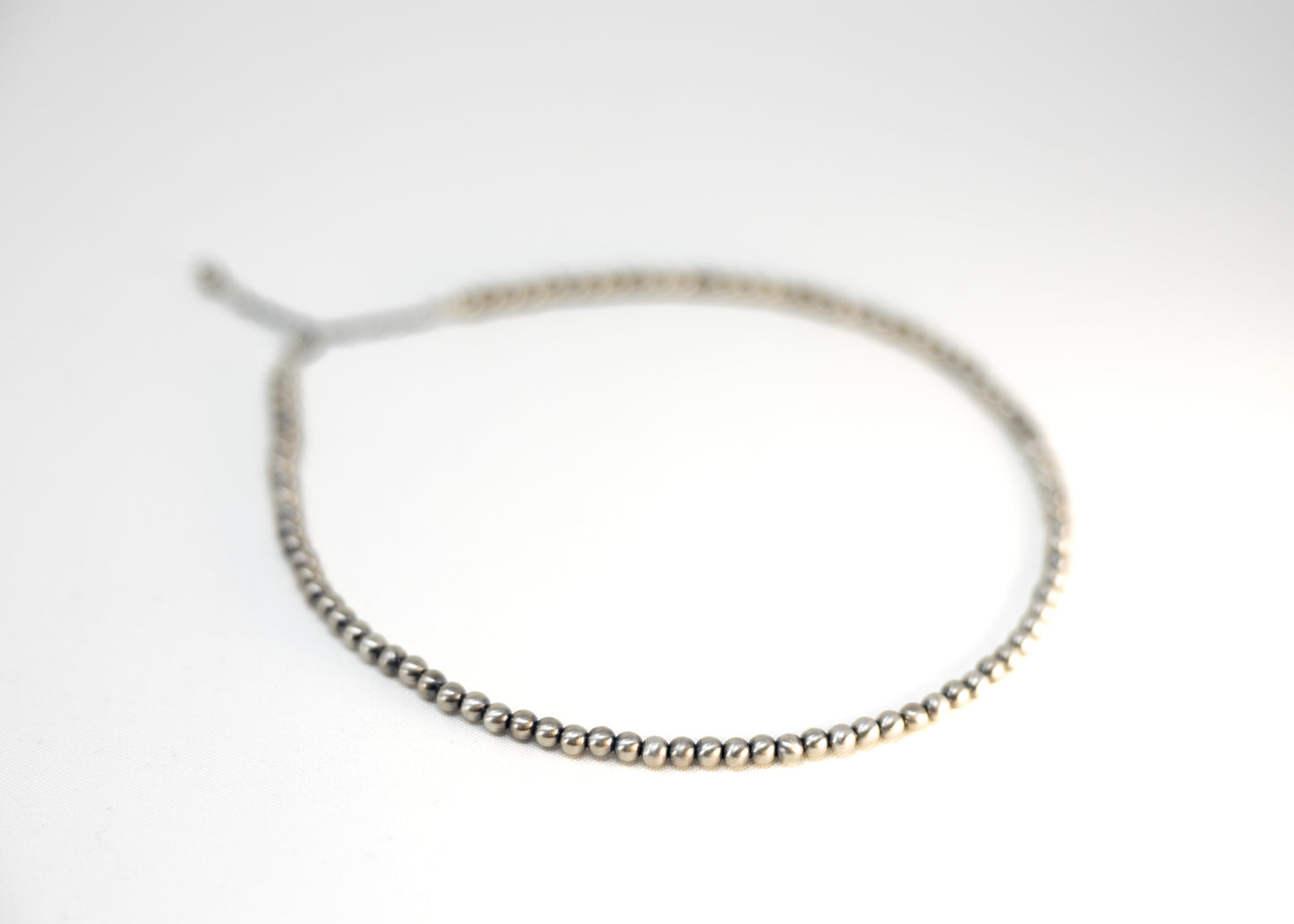 Satin Finish Sterling Silver Beaded Necklace