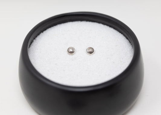 10mm Sterling Silver Stamped Half Round Earrings