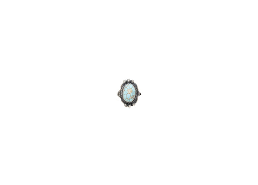 #8 Turquoise Scalloped Sterling Ring