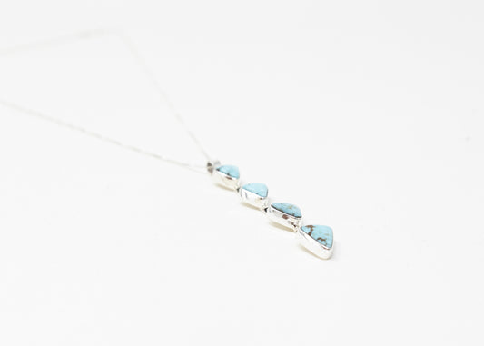 4-Stone Contemporary Triangular Dry Creek Turquoise Necklace
