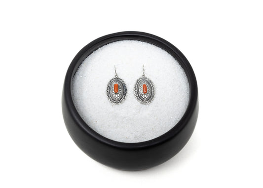 Stamped Sterling Coral Conch Earrings