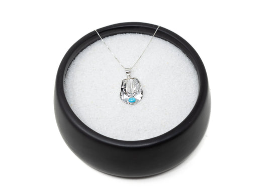 High Shine Sterling Turquoise Hat Necklace