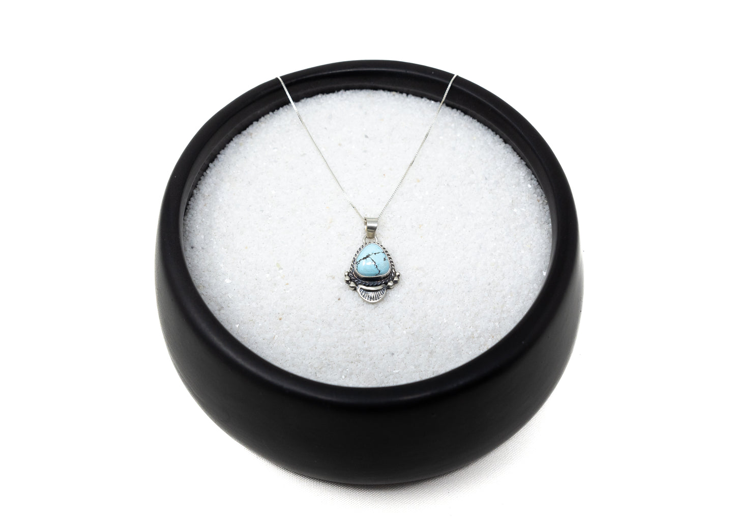 Sweet Sterling Golden Hills Turquoise Pendant Necklacde