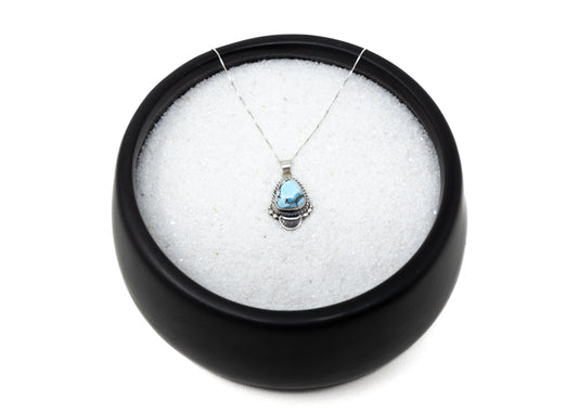 Sweet Sterling Golden Hills Turquoise Pendant Necklacde