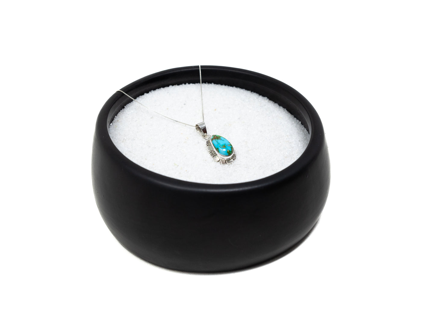 Large Stone Sonoran Gold Turquoise Teardrop Pendant Necklace