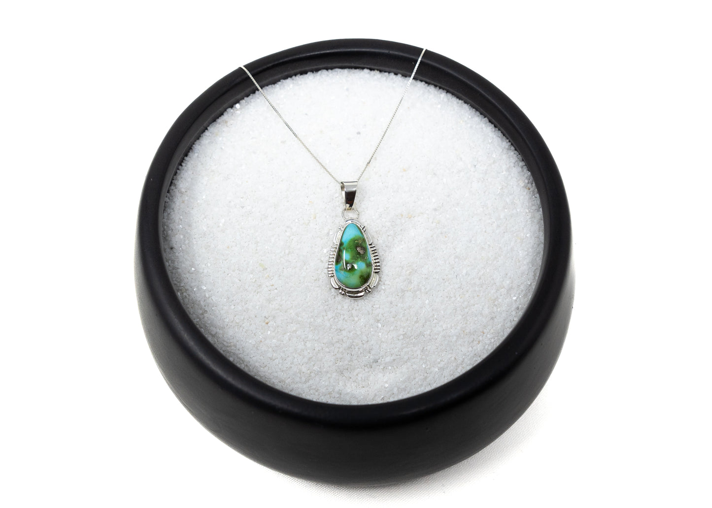 Large Stone Sonoran Gold Turquoise Teardrop Pendant Necklace