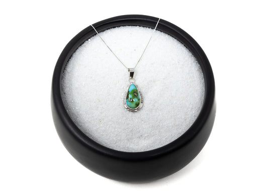 Large Stone Sonoran Gold Turquoise Teardrop Pendant Necklace