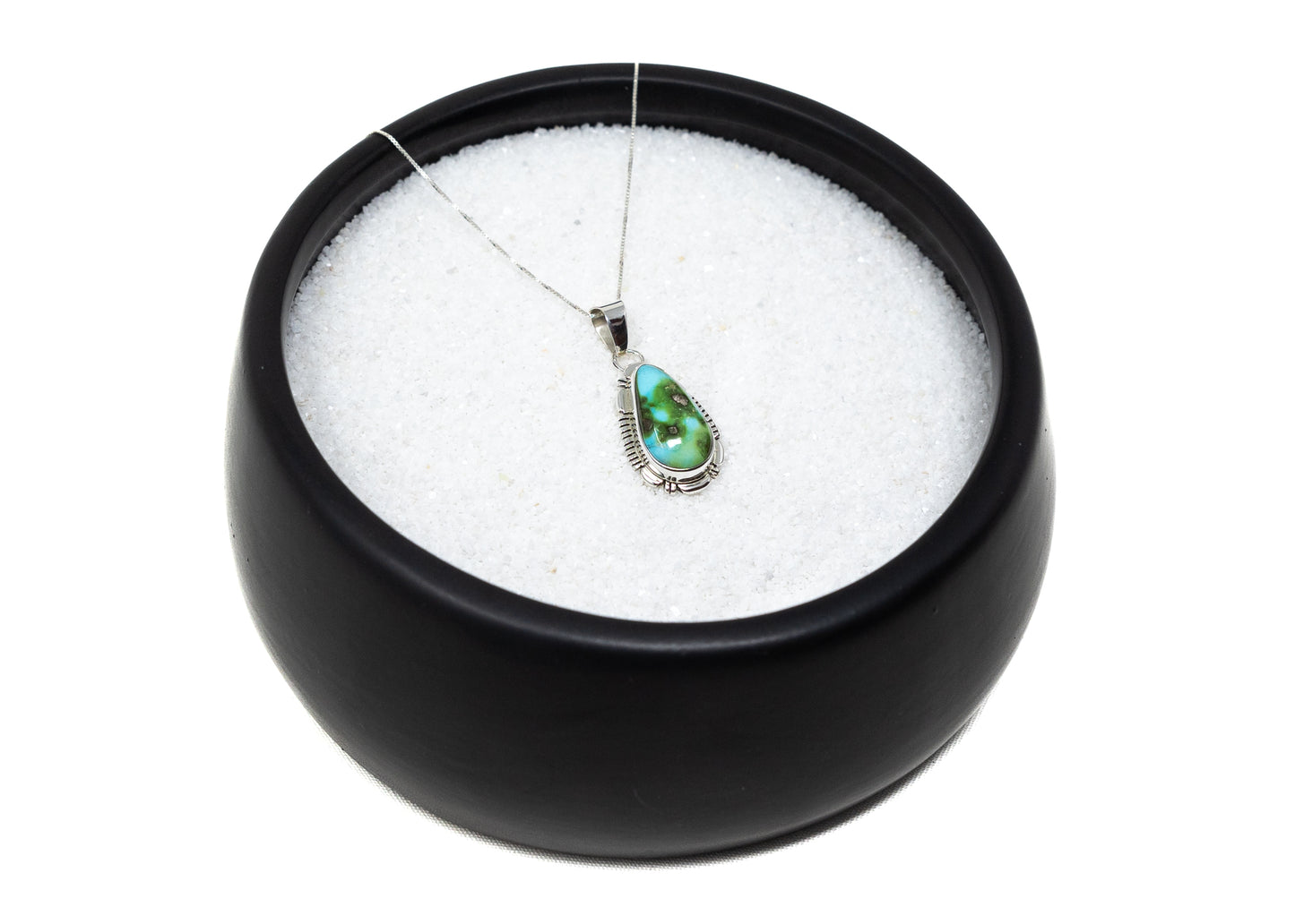 Large Stone Sonoran Gold Turquoise Teardrop Pendant Necklace