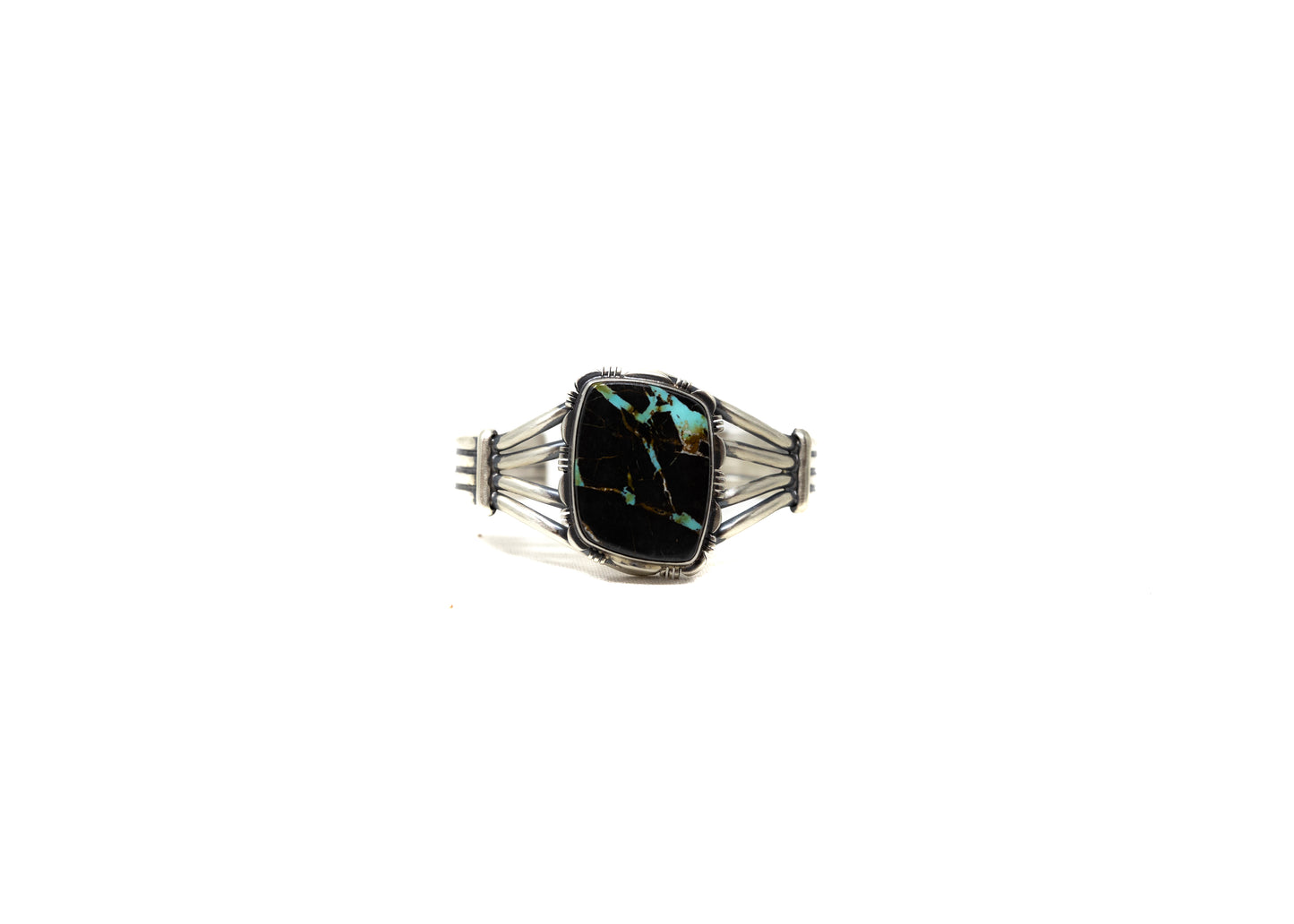 Large Stone Blackjack Turquoise Cuff Bracelet