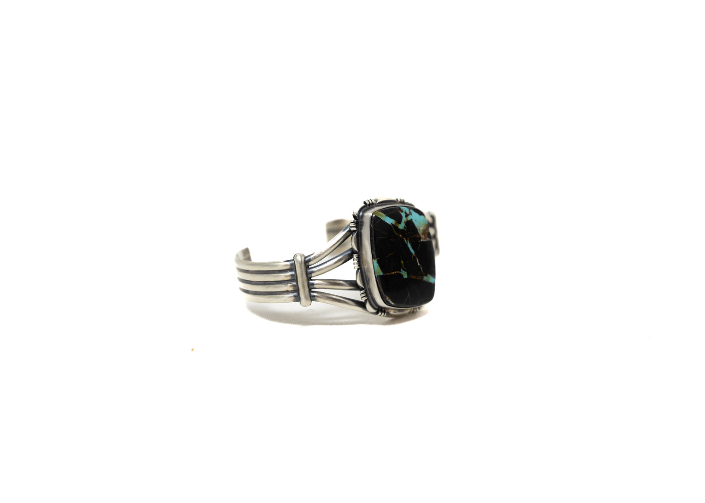 Large Stone Blackjack Turquoise Cuff Bracelet