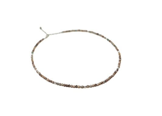 4mm Jasper Beaded Necklace with Sterling accents