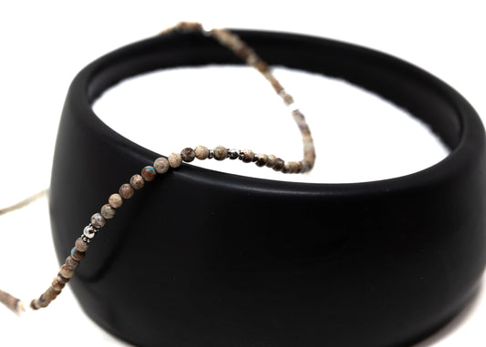 4mm Jasper Beaded Necklace with Sterling accents