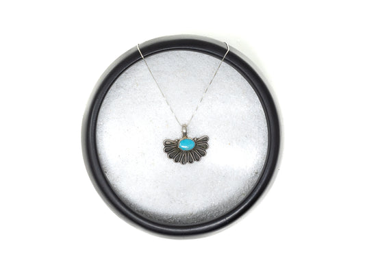 Geraldine James Sterling Blue Kingman Fan Necklace