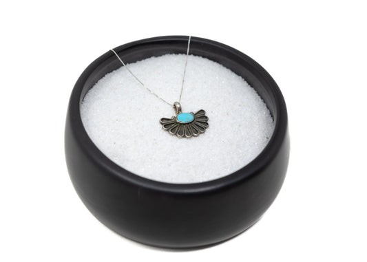 Geraldine James Sterling Blue Kingman Fan Necklace