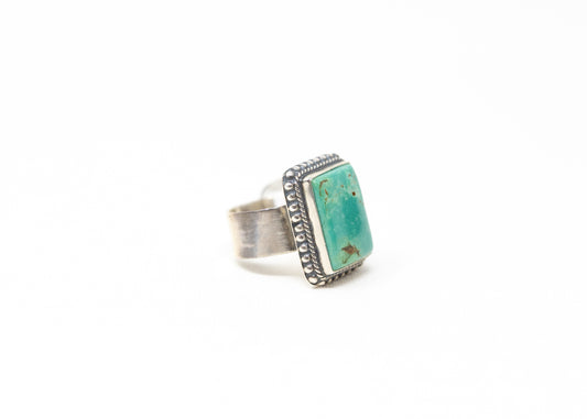 Tyrone Turquoise Large Stone Rectangle Ring