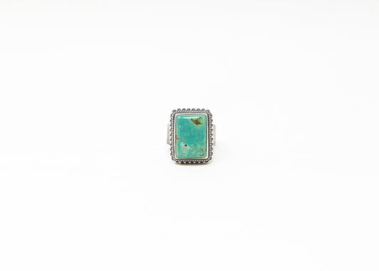 Tyrone Turquoise Large Stone Rectangle Ring