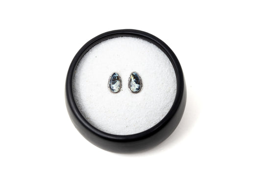 Large Stone Teardrop New Lander Turquoise Earrings